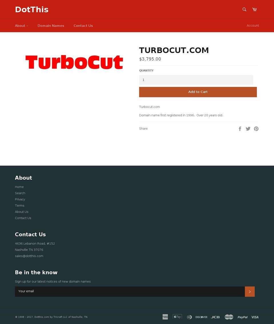 turbocut.com shopify website screenshot