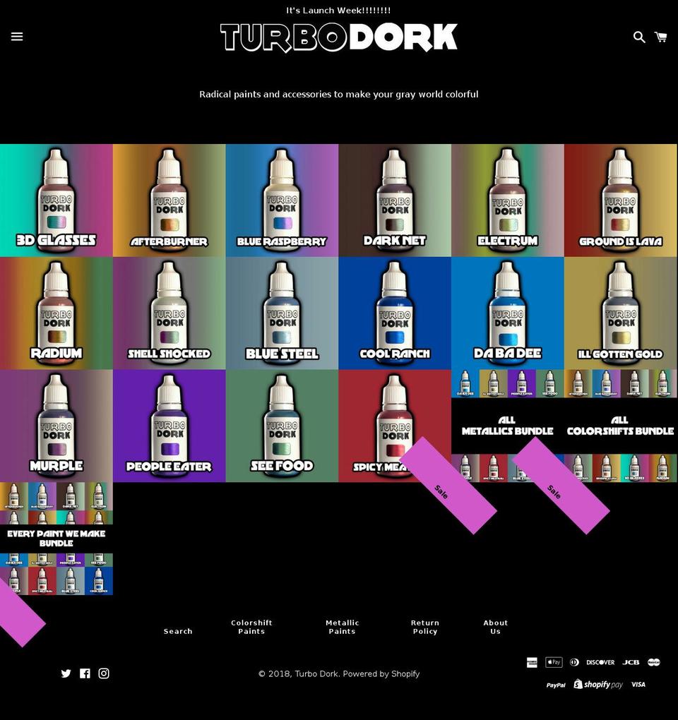 turbodork.com shopify website screenshot