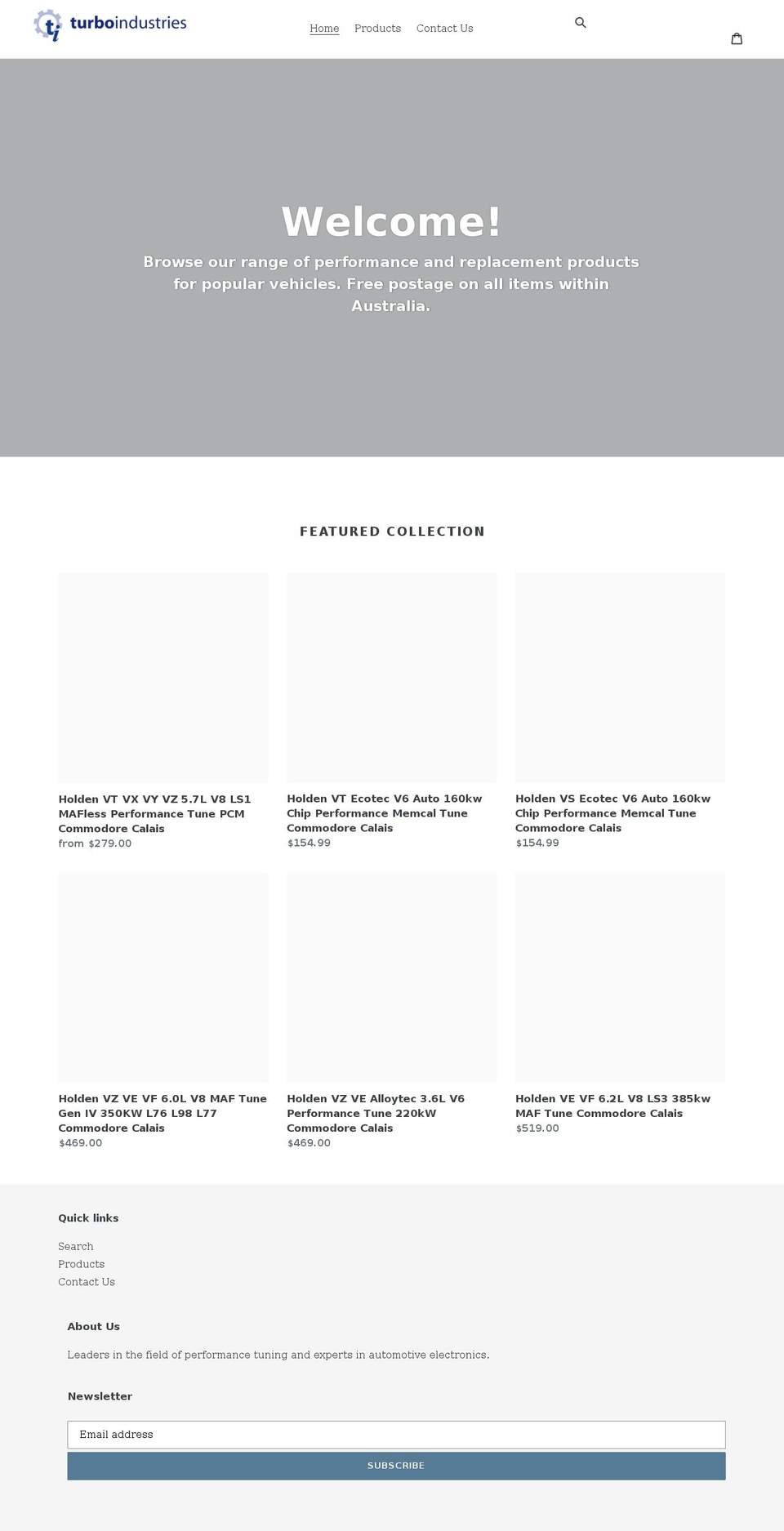 turboindustries.com.au shopify website screenshot