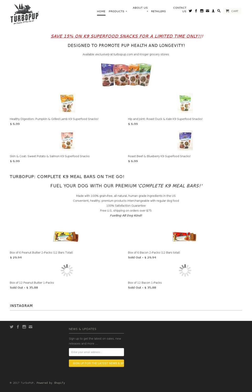 turbopups.com shopify website screenshot