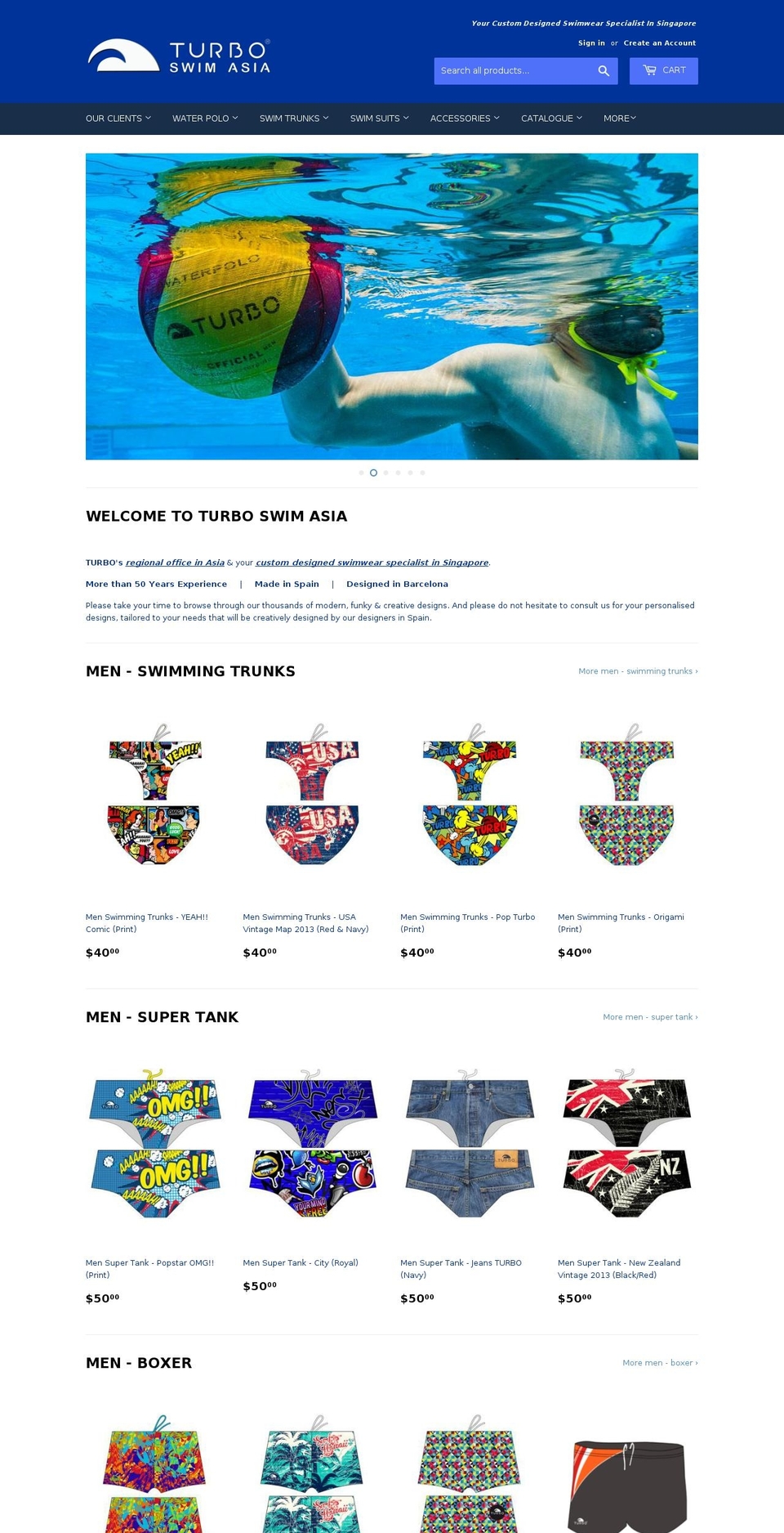 turboswimasia.com shopify website screenshot