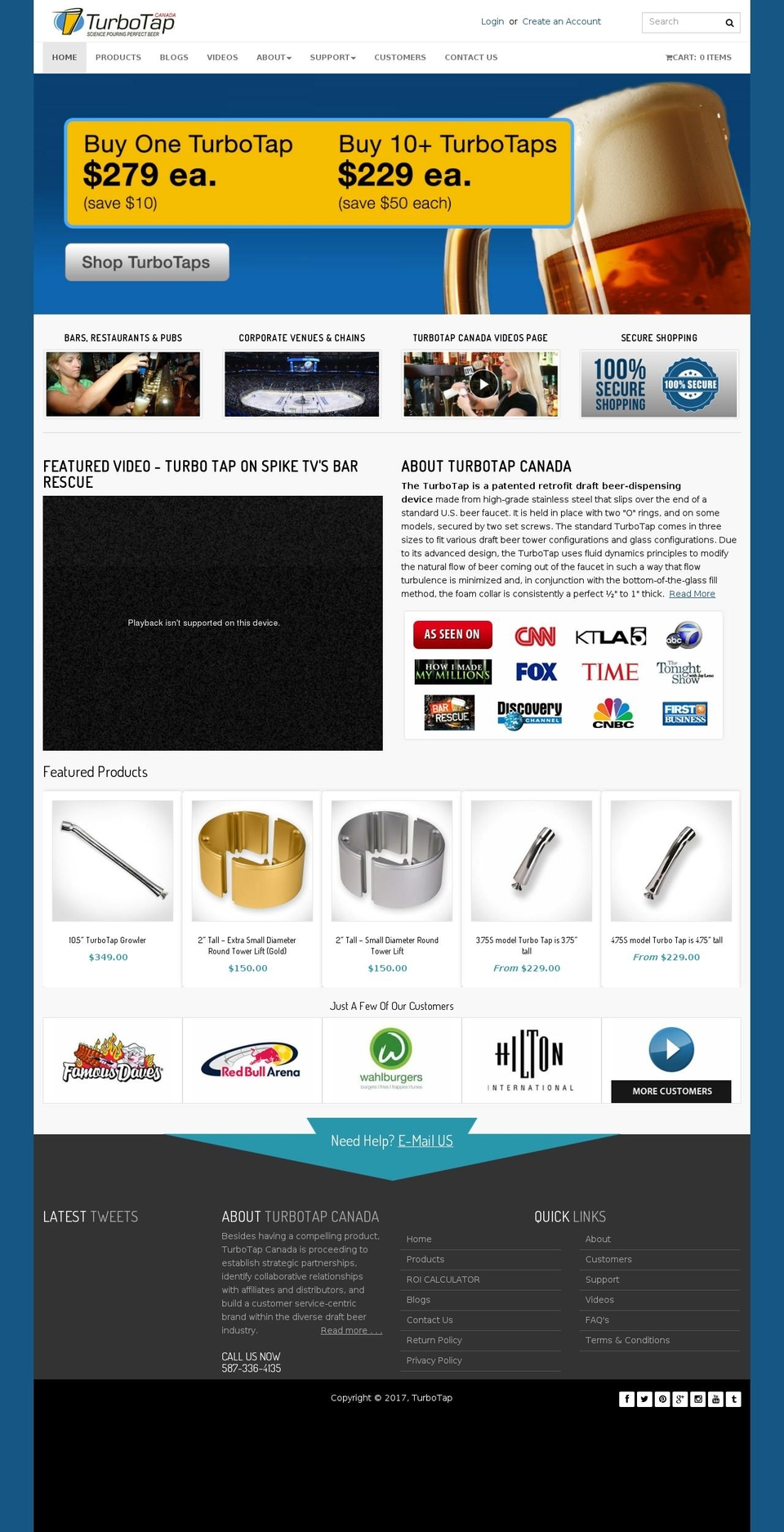 turbotapcanada.com shopify website screenshot