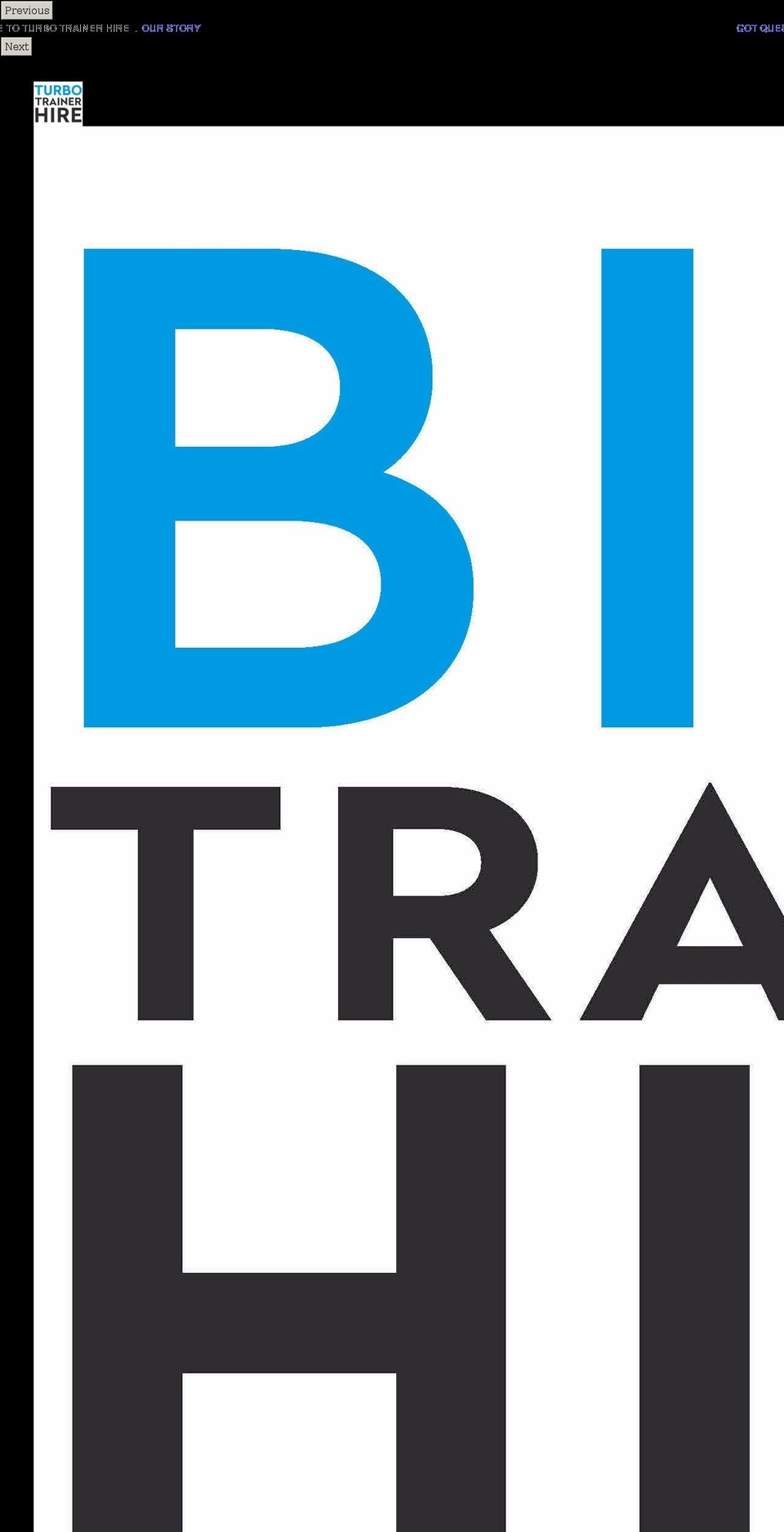 turbotrainerhire.co.uk shopify website screenshot