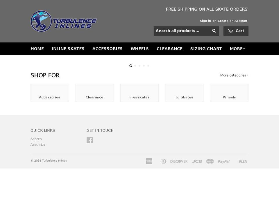 turbulenceinlines.com — Shopify storefront screenshot