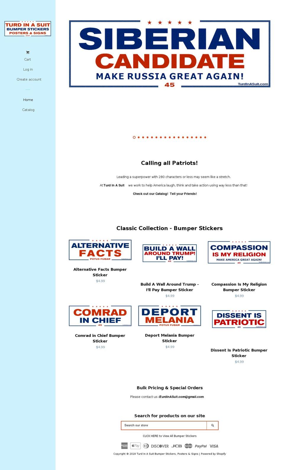 turdinasuit.com — Shopify storefront screenshot