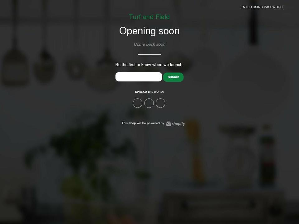 turfandfield.com shopify website screenshot