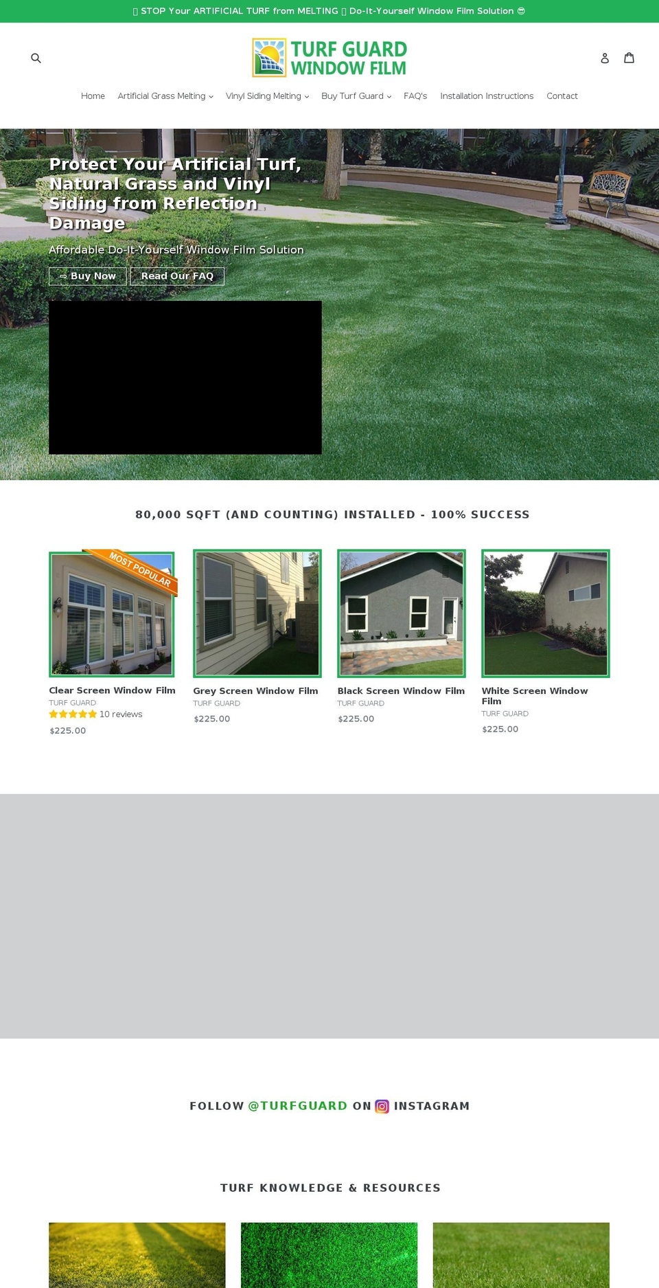 turfguardwindowfilm.com — Shopify storefront screenshot