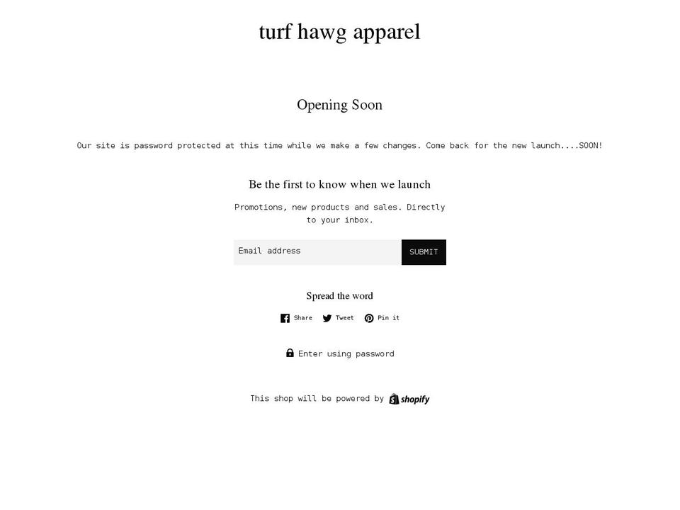 turfhawgapparel.com shopify website screenshot