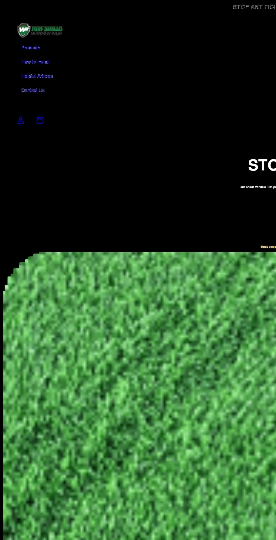 turfshieldwindowfilm.com shopify website screenshot