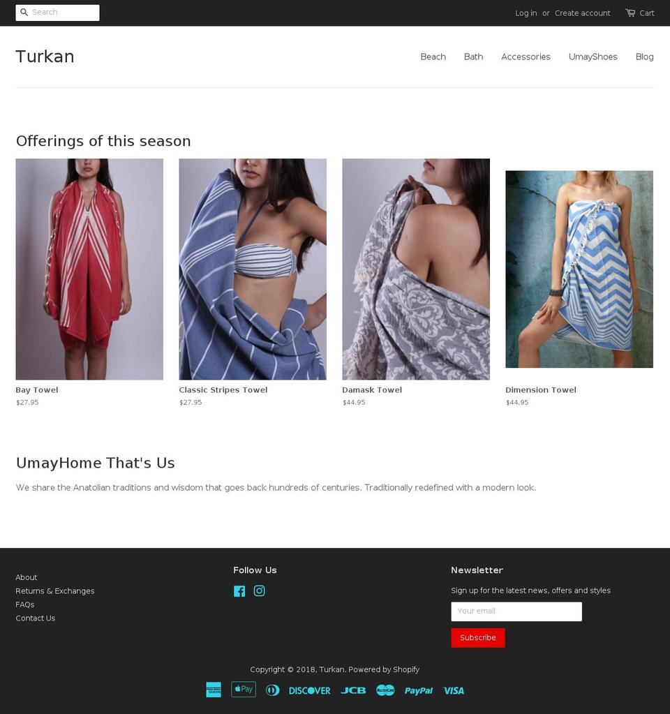 turkan.us shopify website screenshot