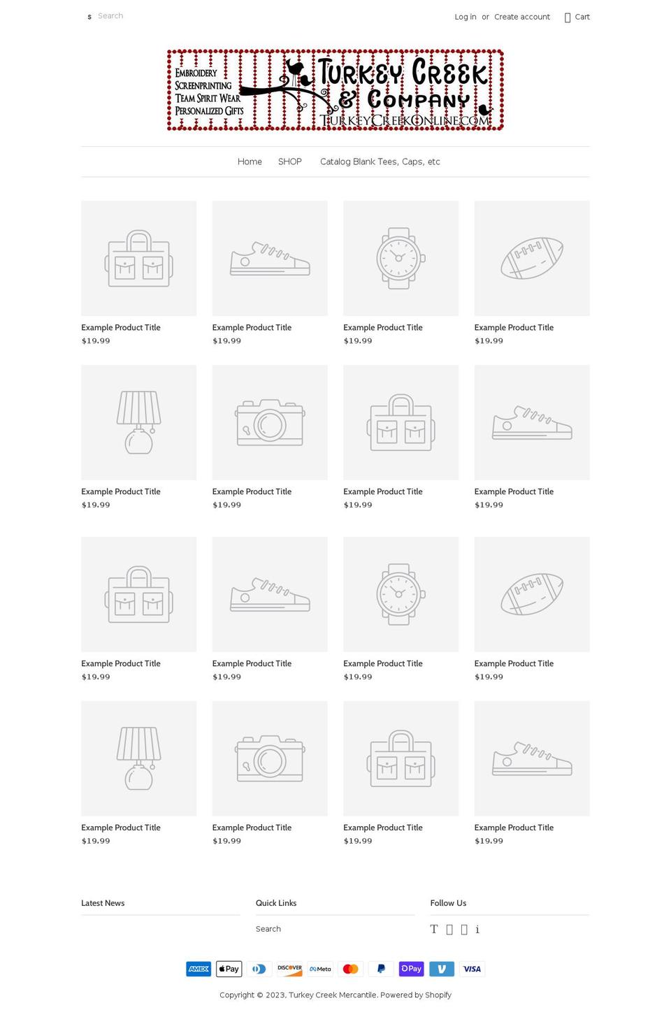turkey-creek-mercantile.myshopify.com shopify website screenshot