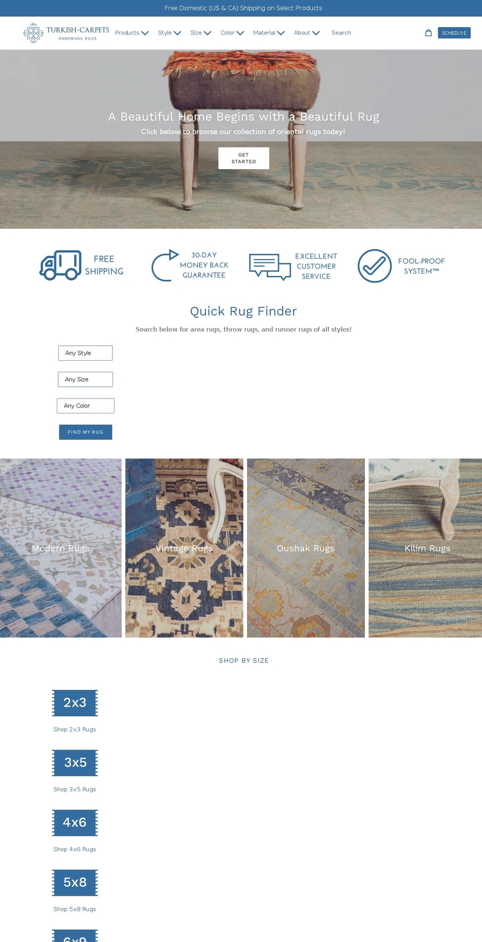 turkishcarpetusa.com shopify website screenshot