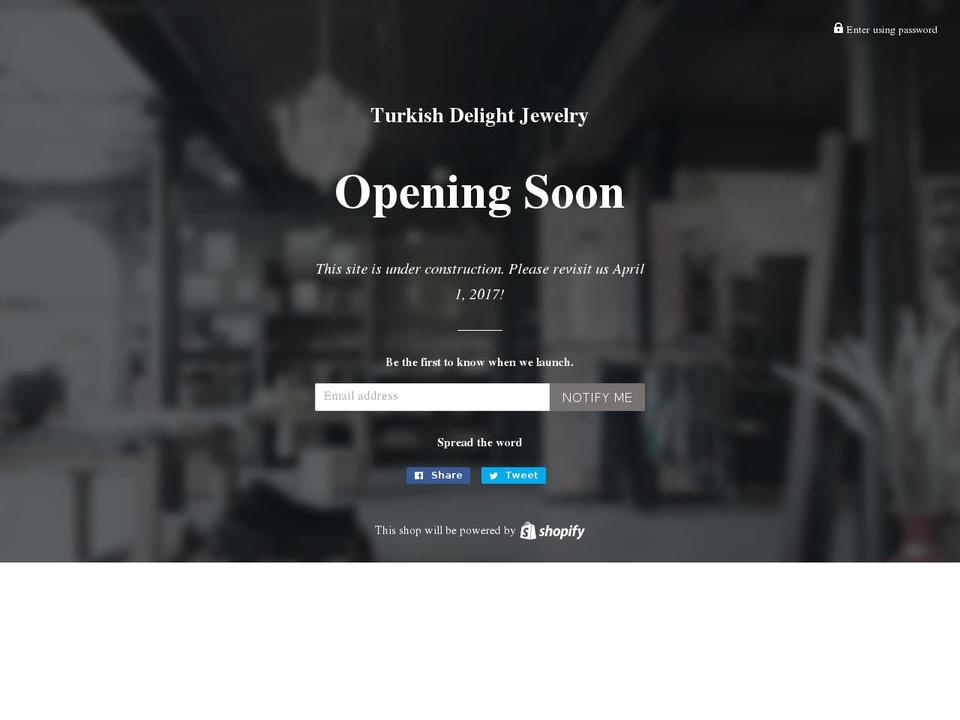 turkishdelightjewelry.com shopify website screenshot