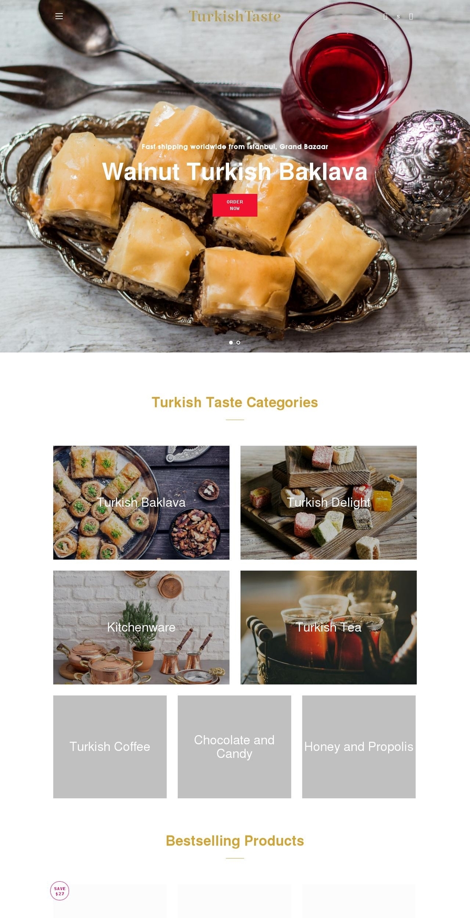 turkishtaste.com shopify website screenshot