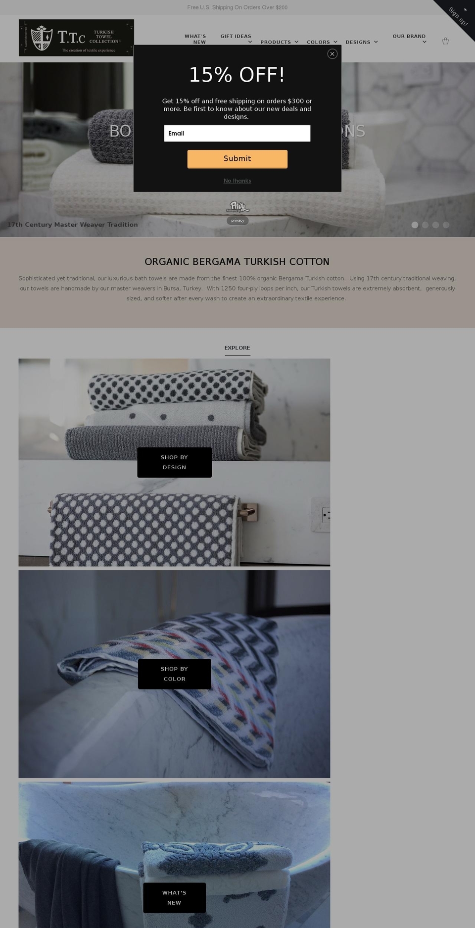 turkishtowelcollection.com shopify website screenshot