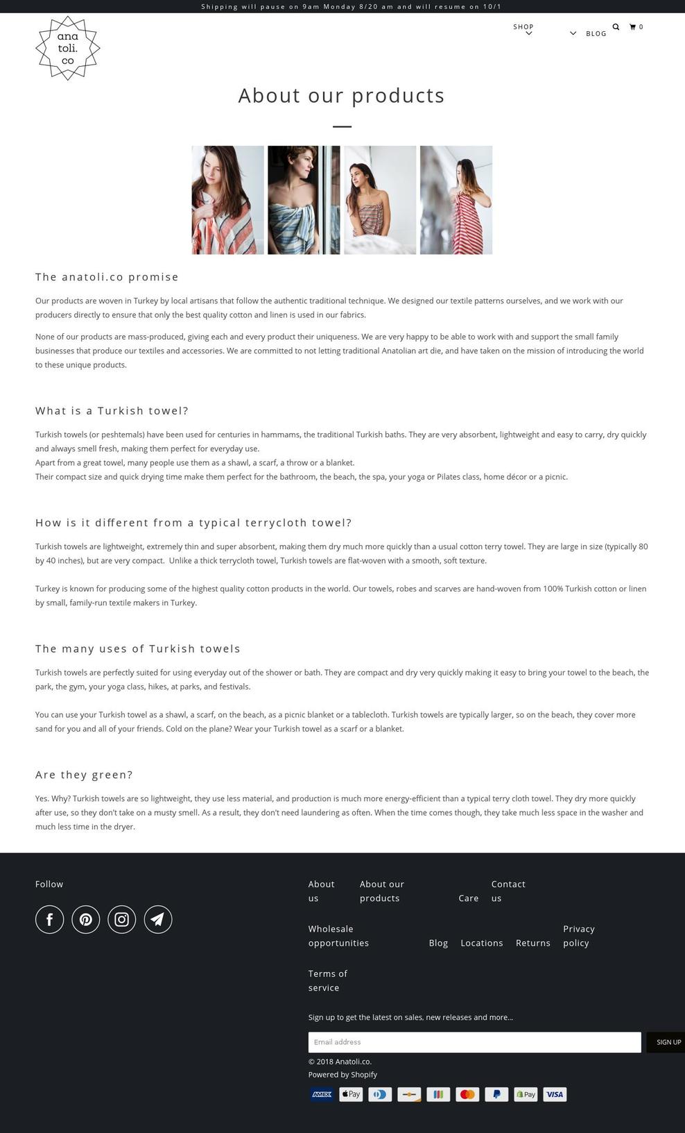 turkishtowelsreview.com — Shopify storefront screenshot