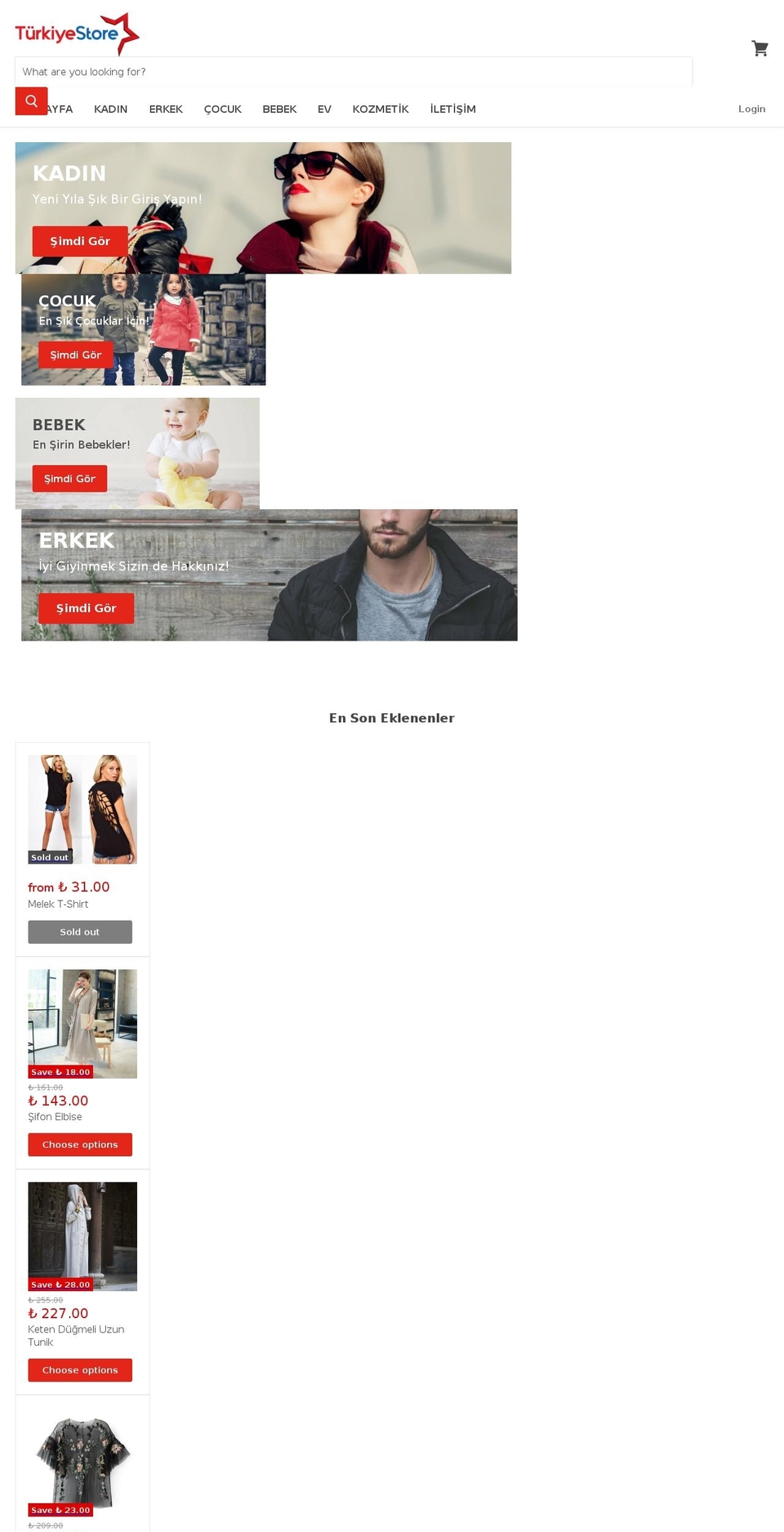turkiyestore.net shopify website screenshot