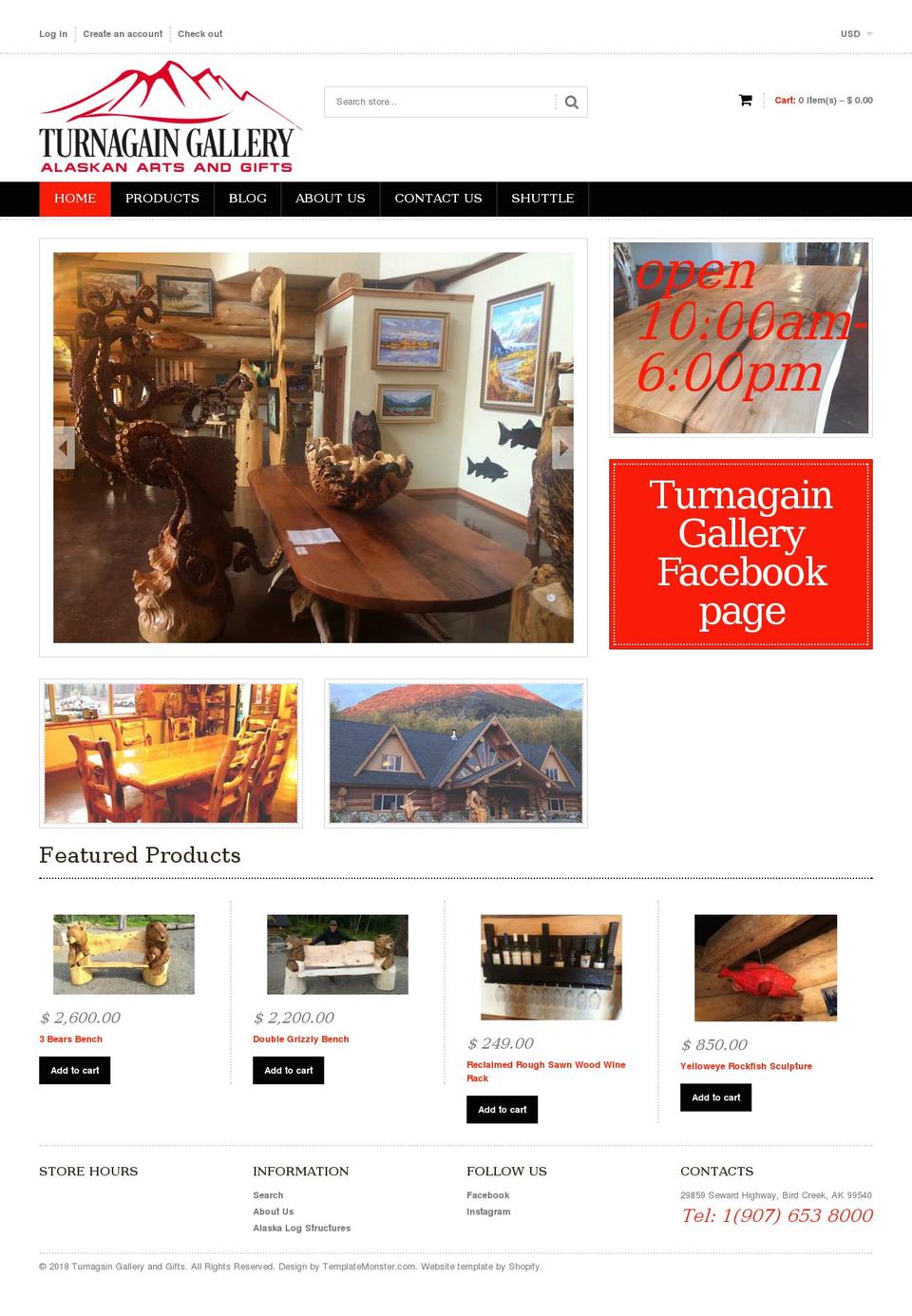 theme043 Shopify theme site example turnagaingallery.com