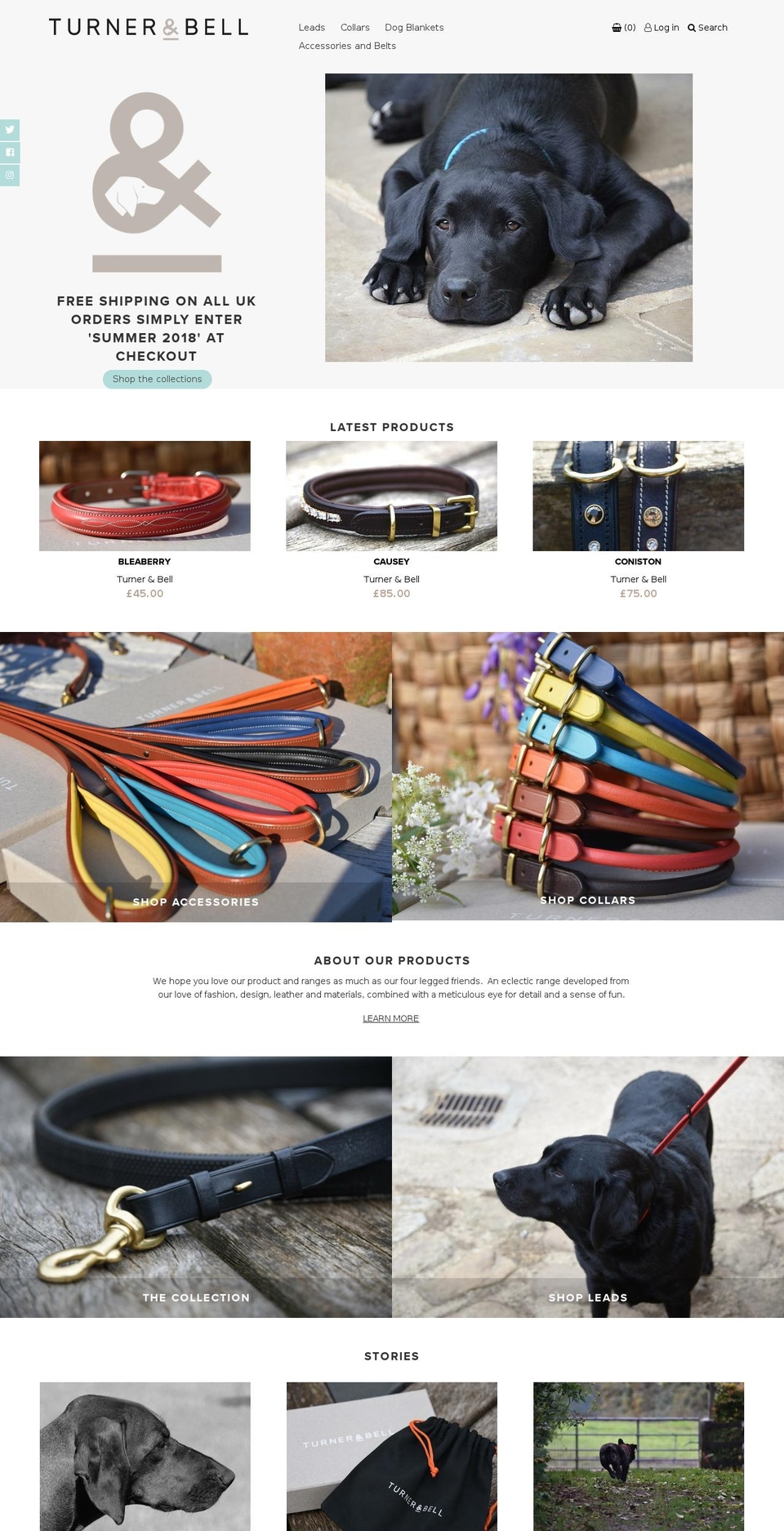 turnerandbell.com — Shopify storefront screenshot