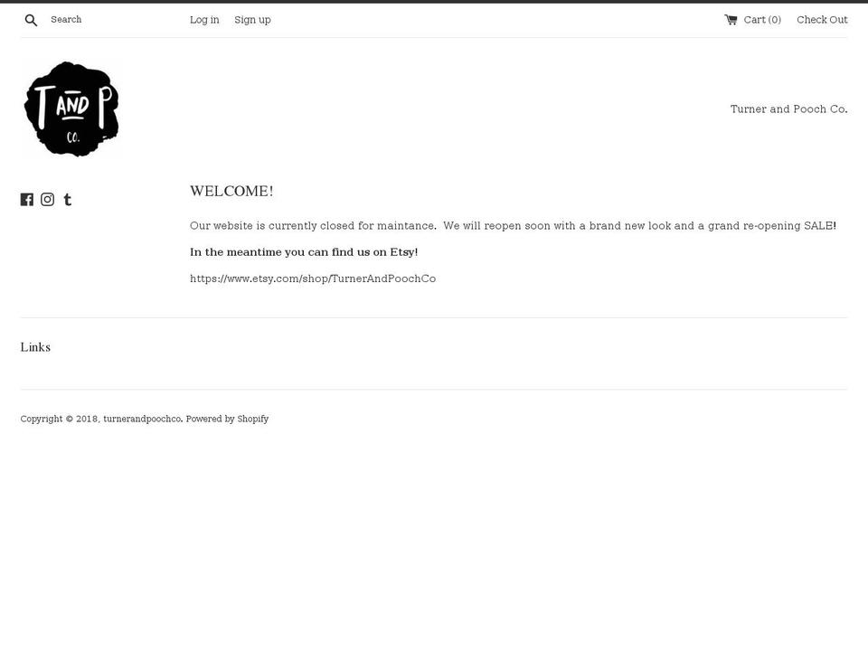 turnerandpoochco.com — Shopify storefront screenshot