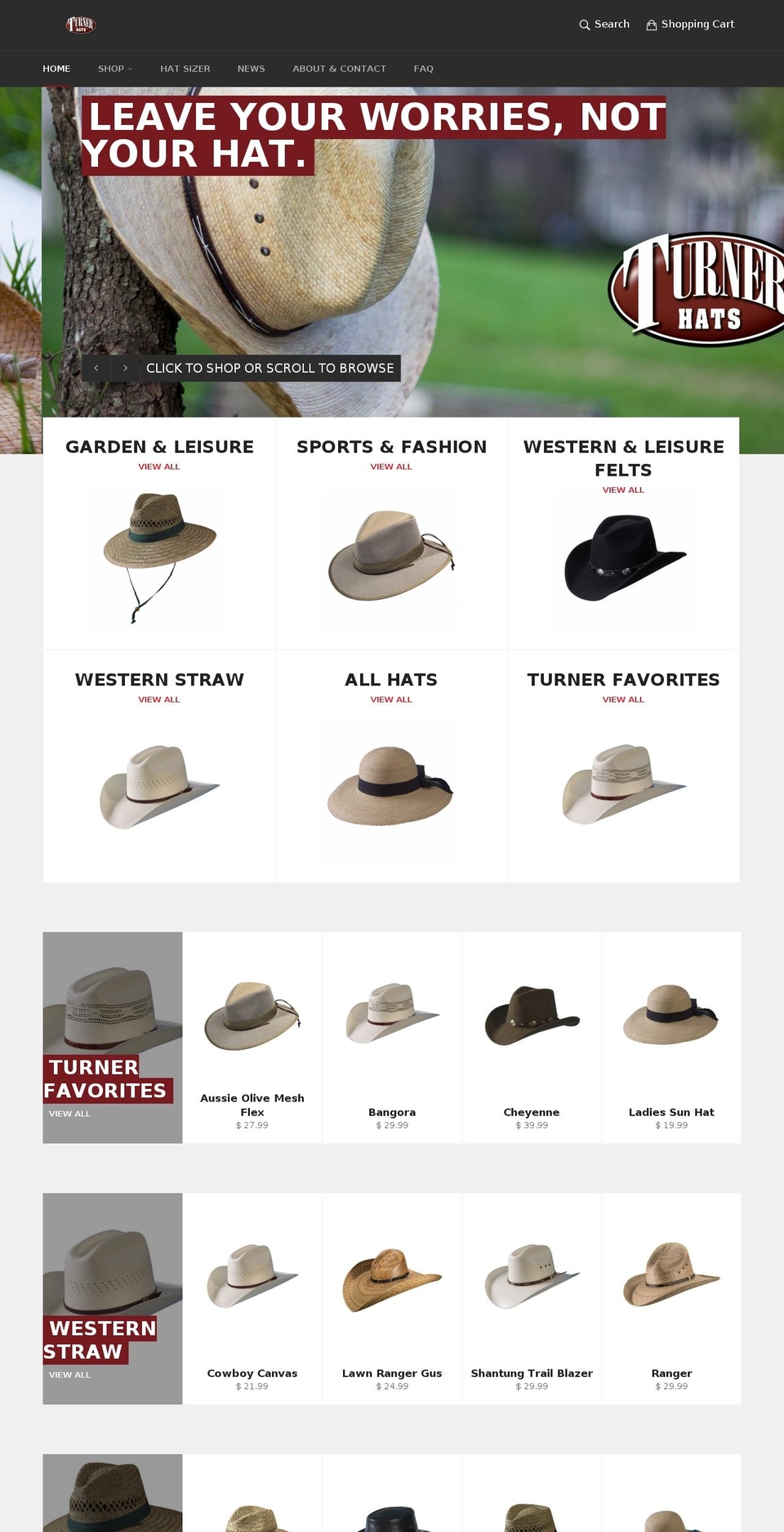 turnerhatcompany.com — Shopify storefront screenshot