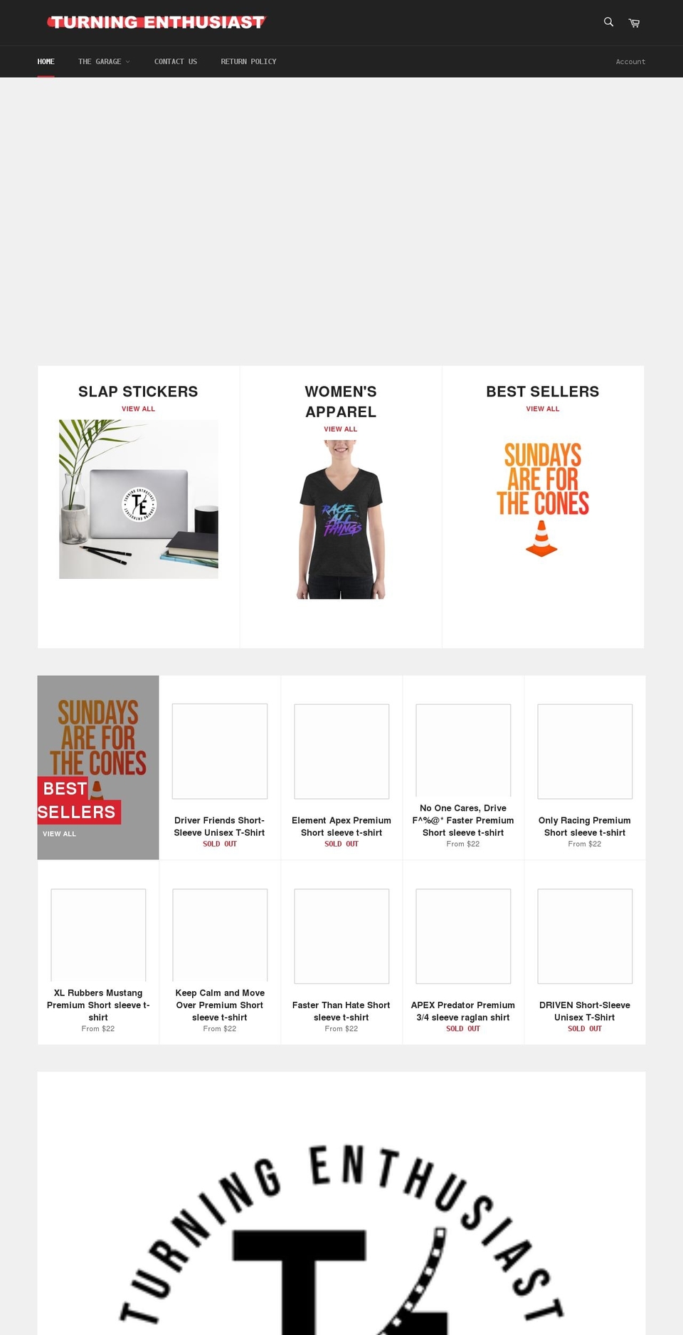 turningenthusiast.com shopify website screenshot