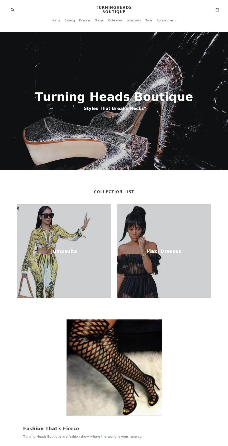 turningheadsboutique.com shopify website screenshot