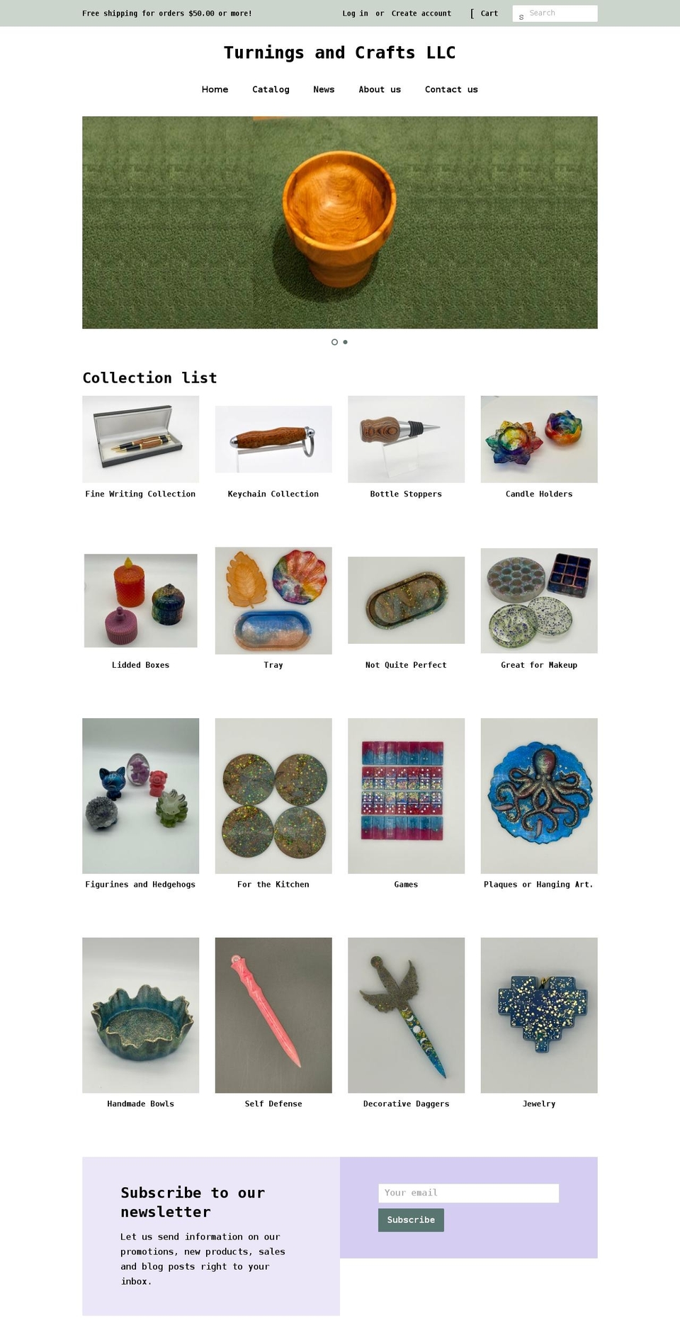 turningsandcrafts.com shopify website screenshot