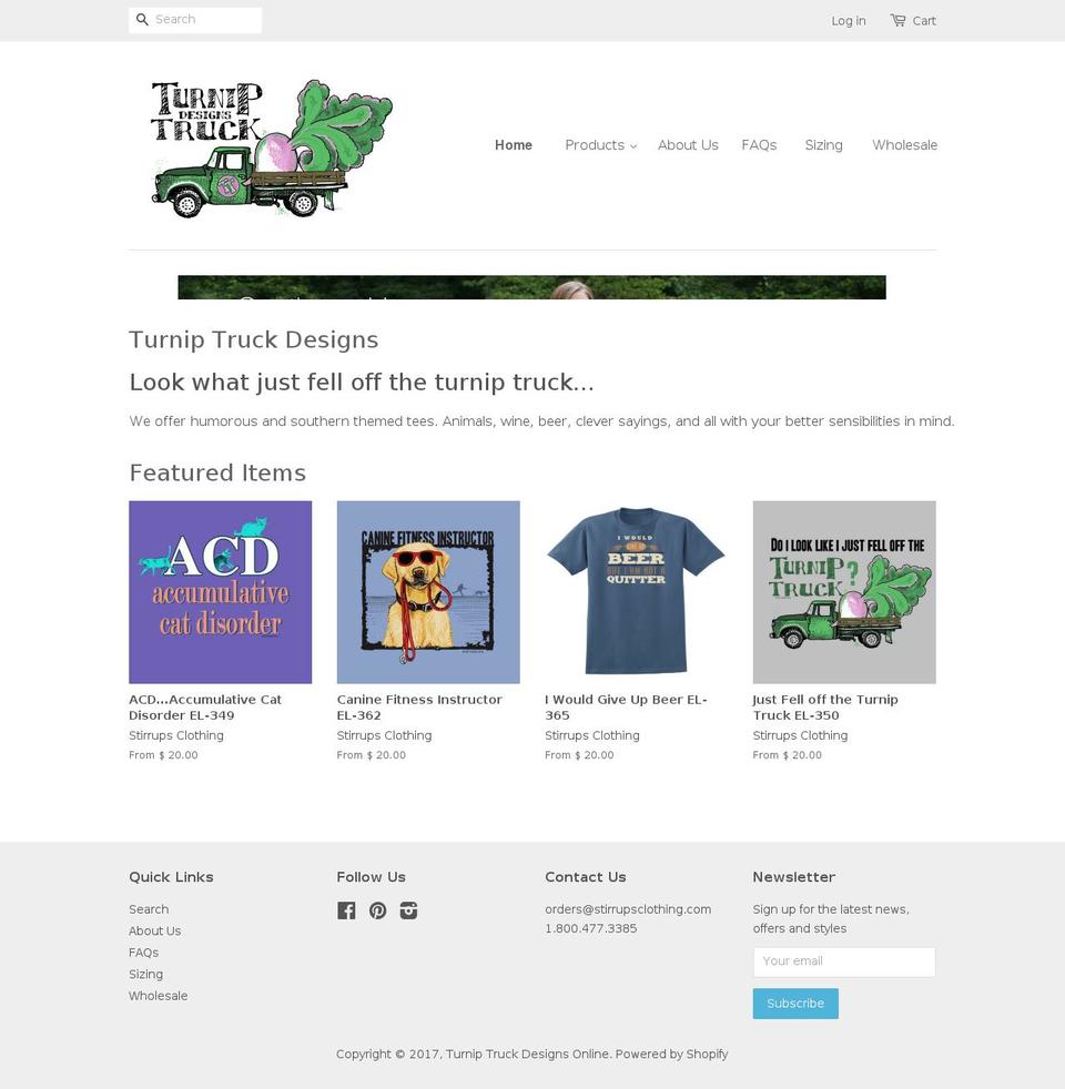 turniptrucktees.com shopify website screenshot