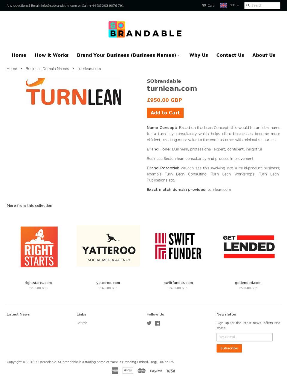turnlean.com — Shopify storefront screenshot