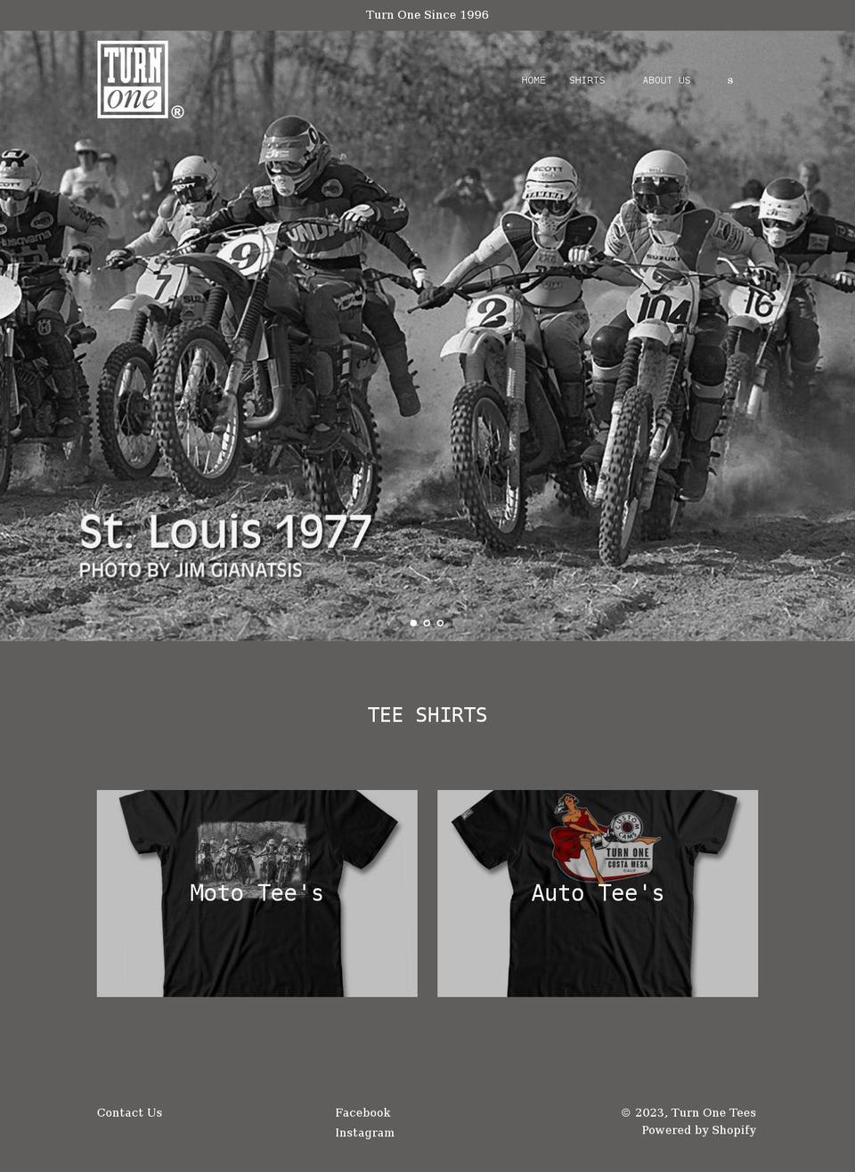 turnonetees.com shopify website screenshot
