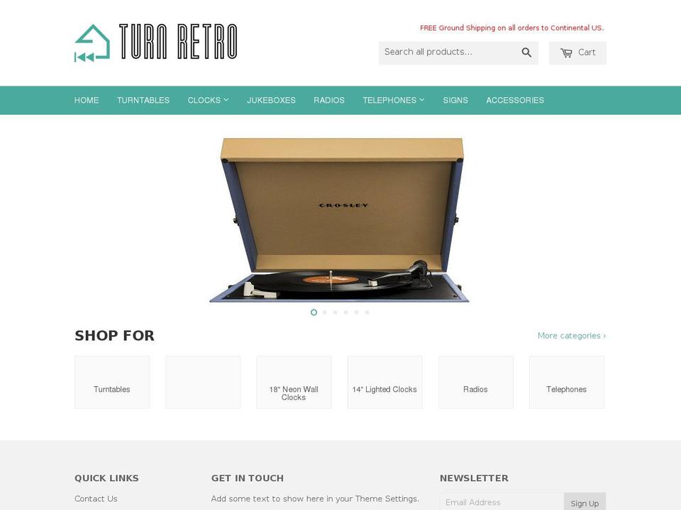 turnretro.com shopify website screenshot