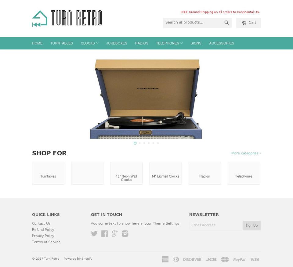 turnretro.net shopify website screenshot