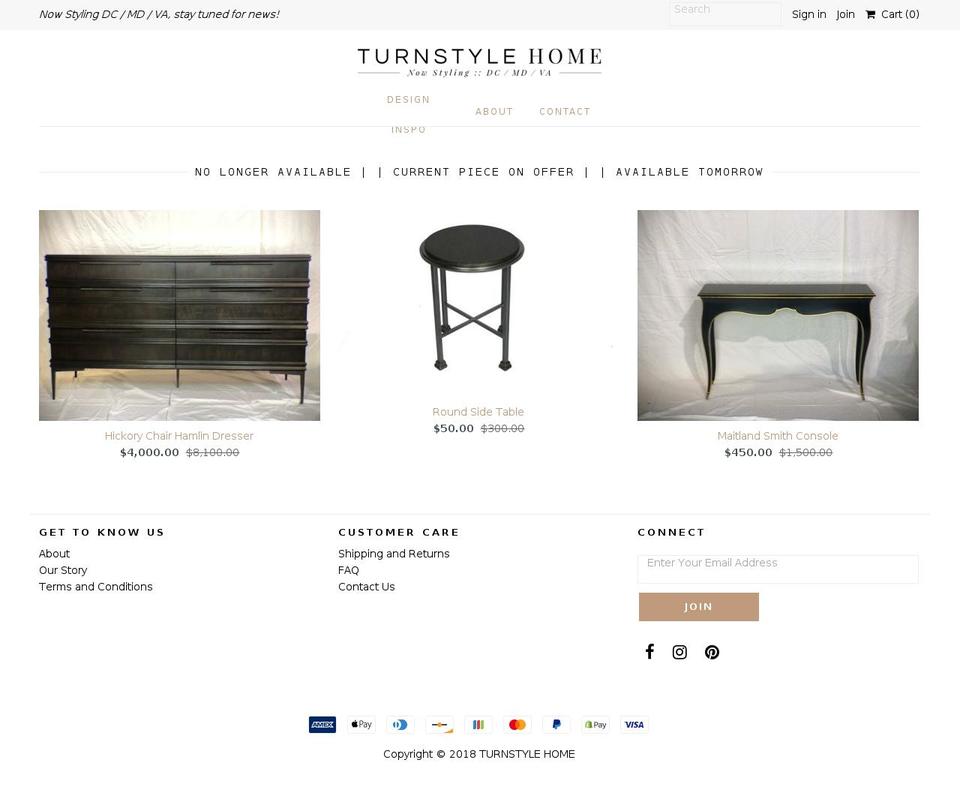 turnstylehome.com — Shopify storefront screenshot