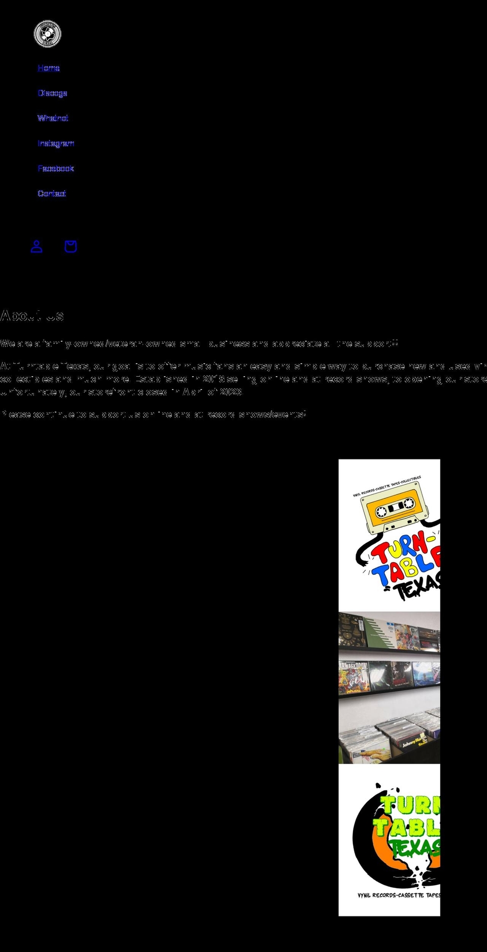 turntabletexas.com shopify website screenshot