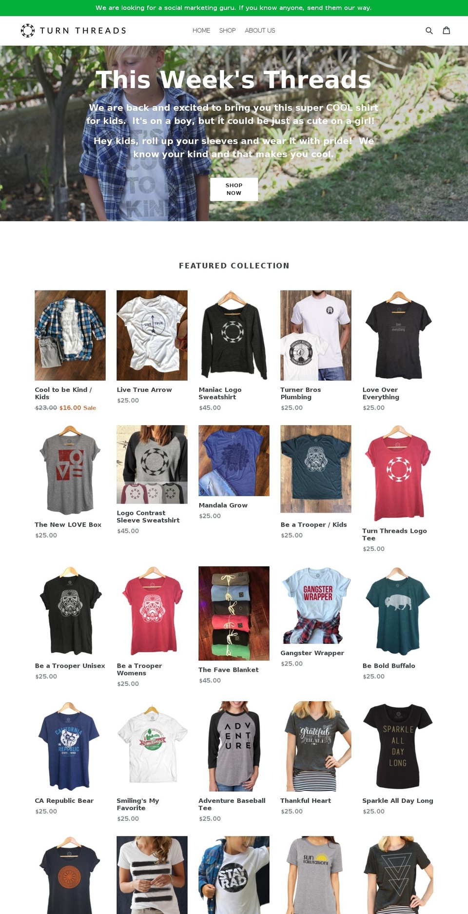 turnthreads.com shopify website screenshot