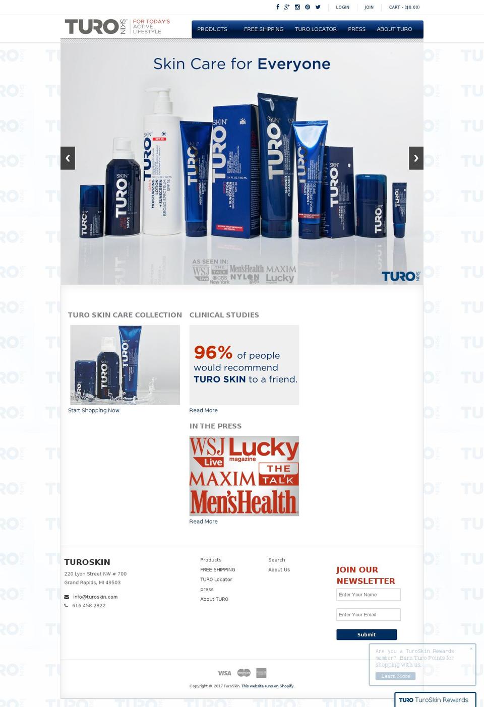 turoskin.com shopify website screenshot