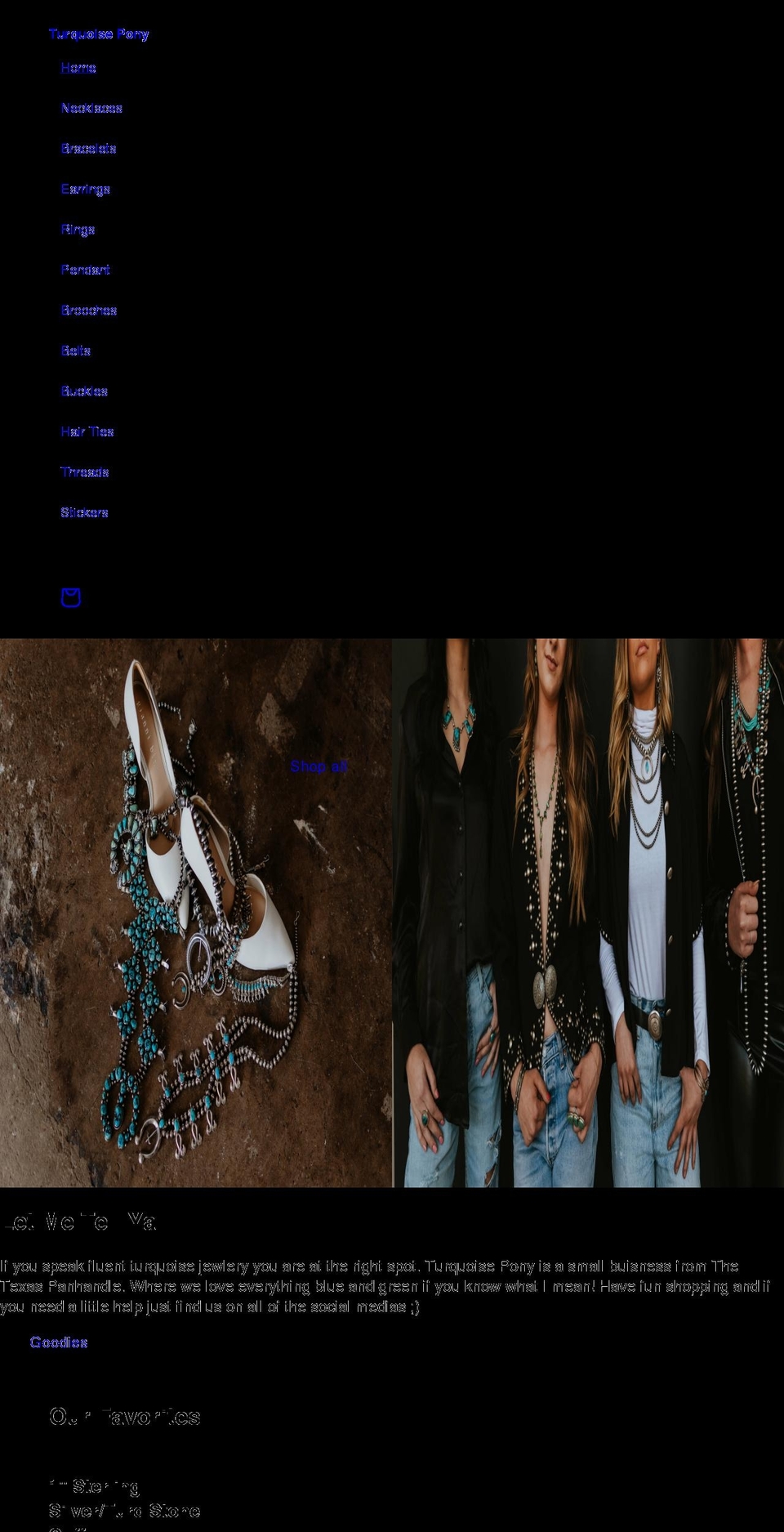 turquoise-pony.com shopify website screenshot