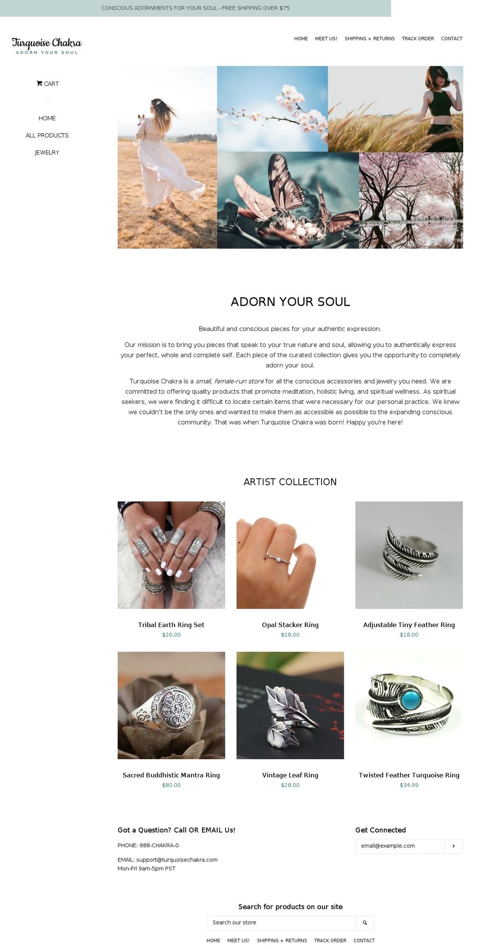 turquoisechakra.com — Shopify storefront screenshot