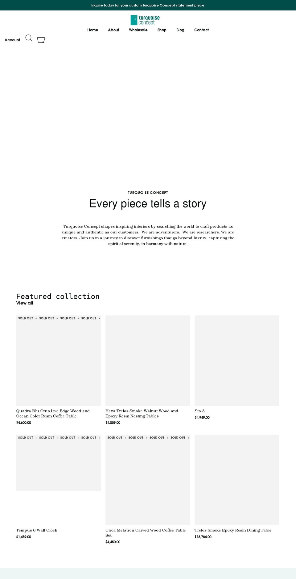 turquoiseconcept.com shopify website screenshot