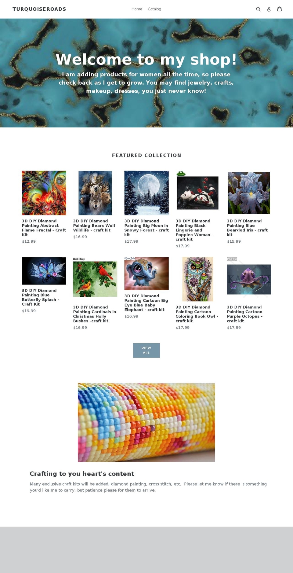 turquoiseroads.com — Shopify storefront screenshot