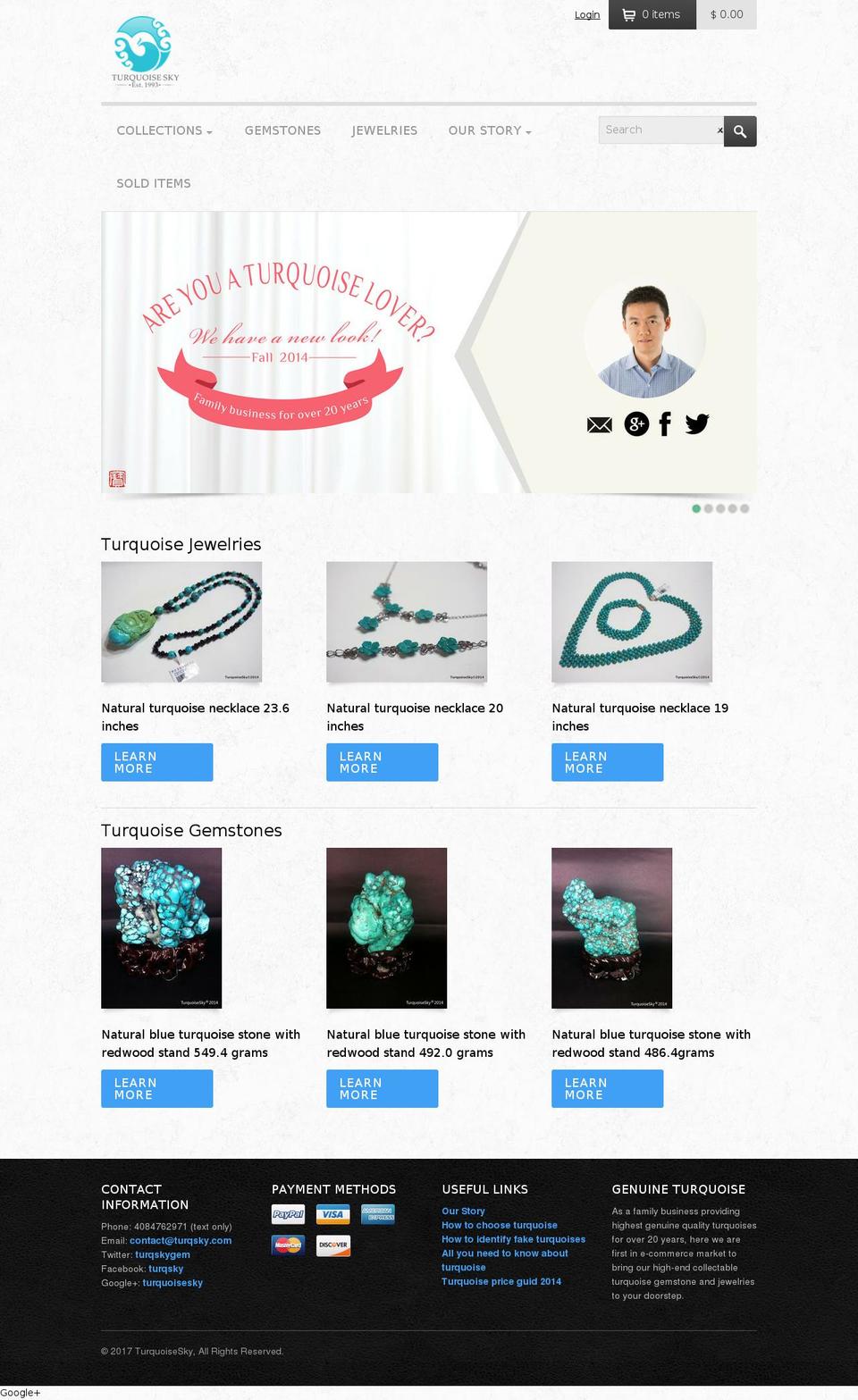 Philadelphia Shopify theme site example turquoisesky.com