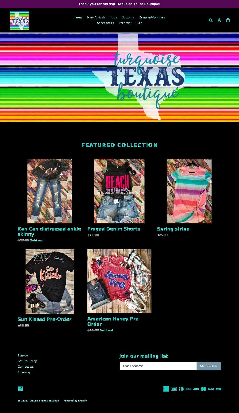 turquoisetx.com — Shopify storefront screenshot
