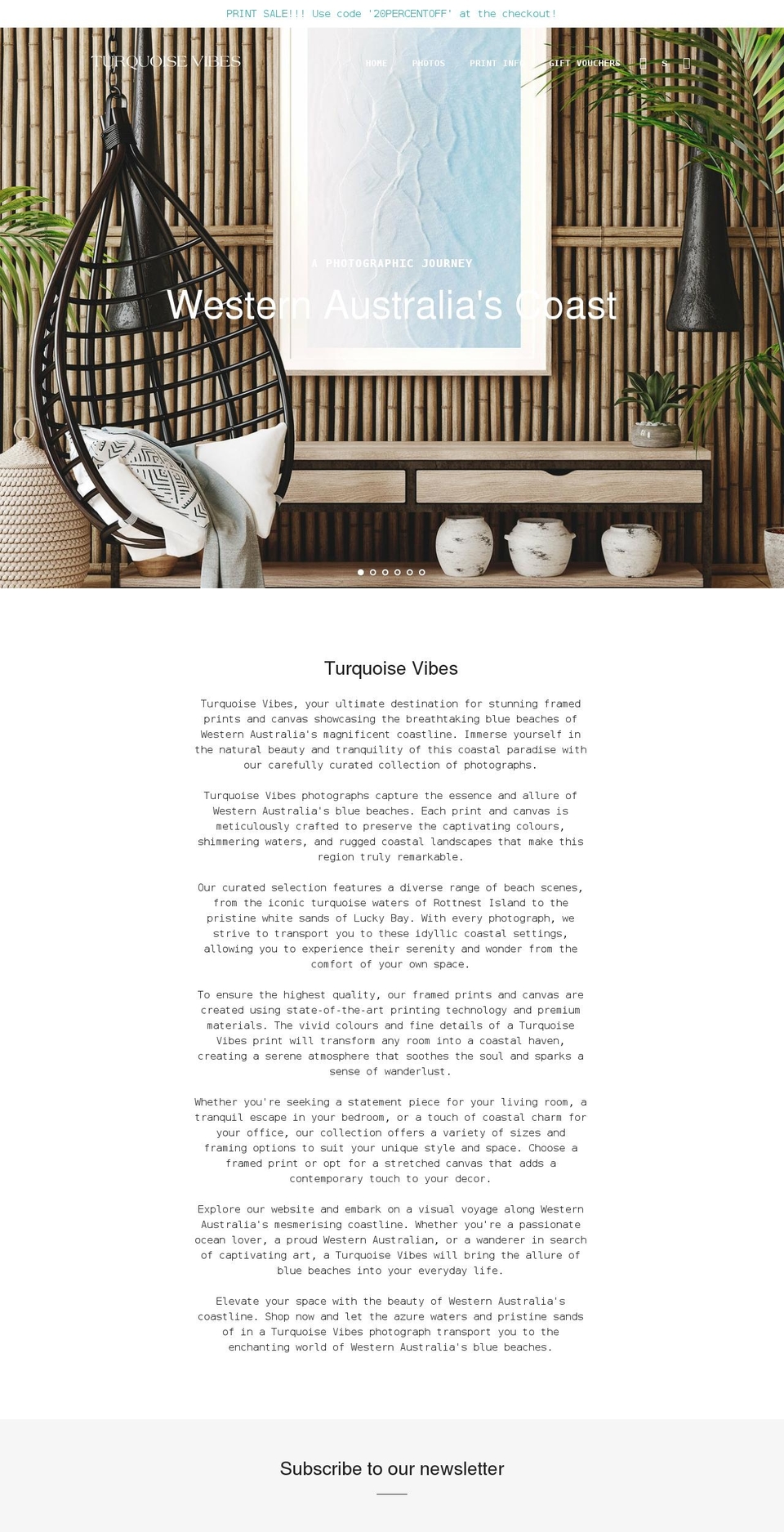 turquoisevibes.com shopify website screenshot