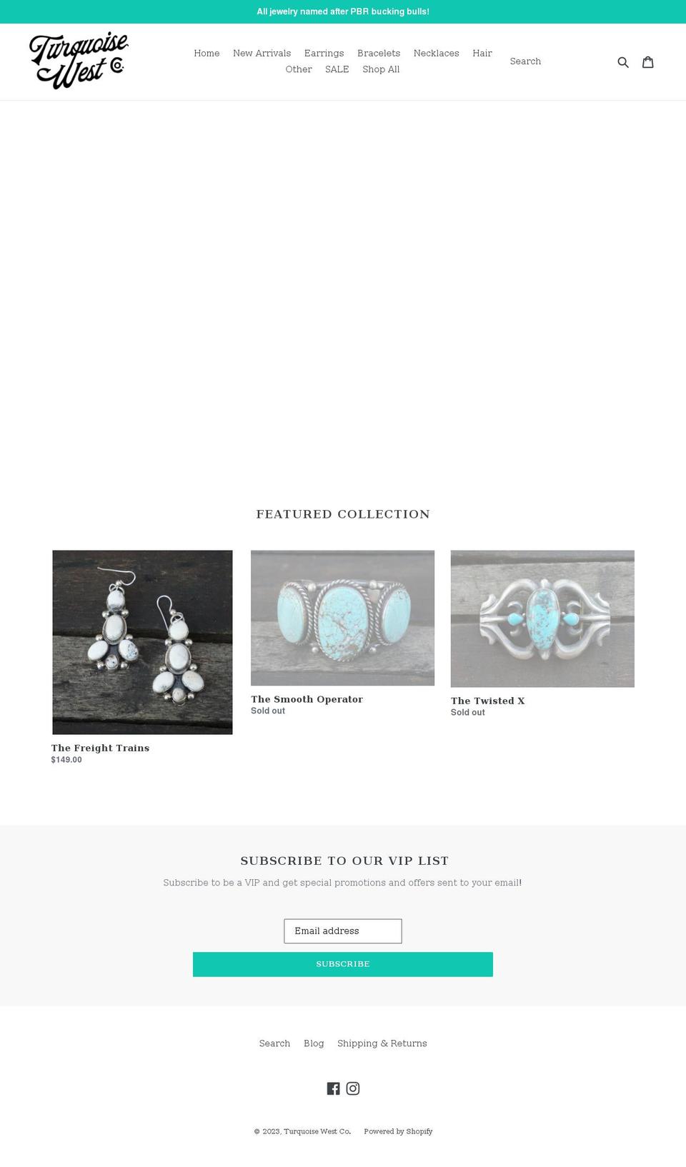 turquoisewestcompany.com — Shopify storefront screenshot