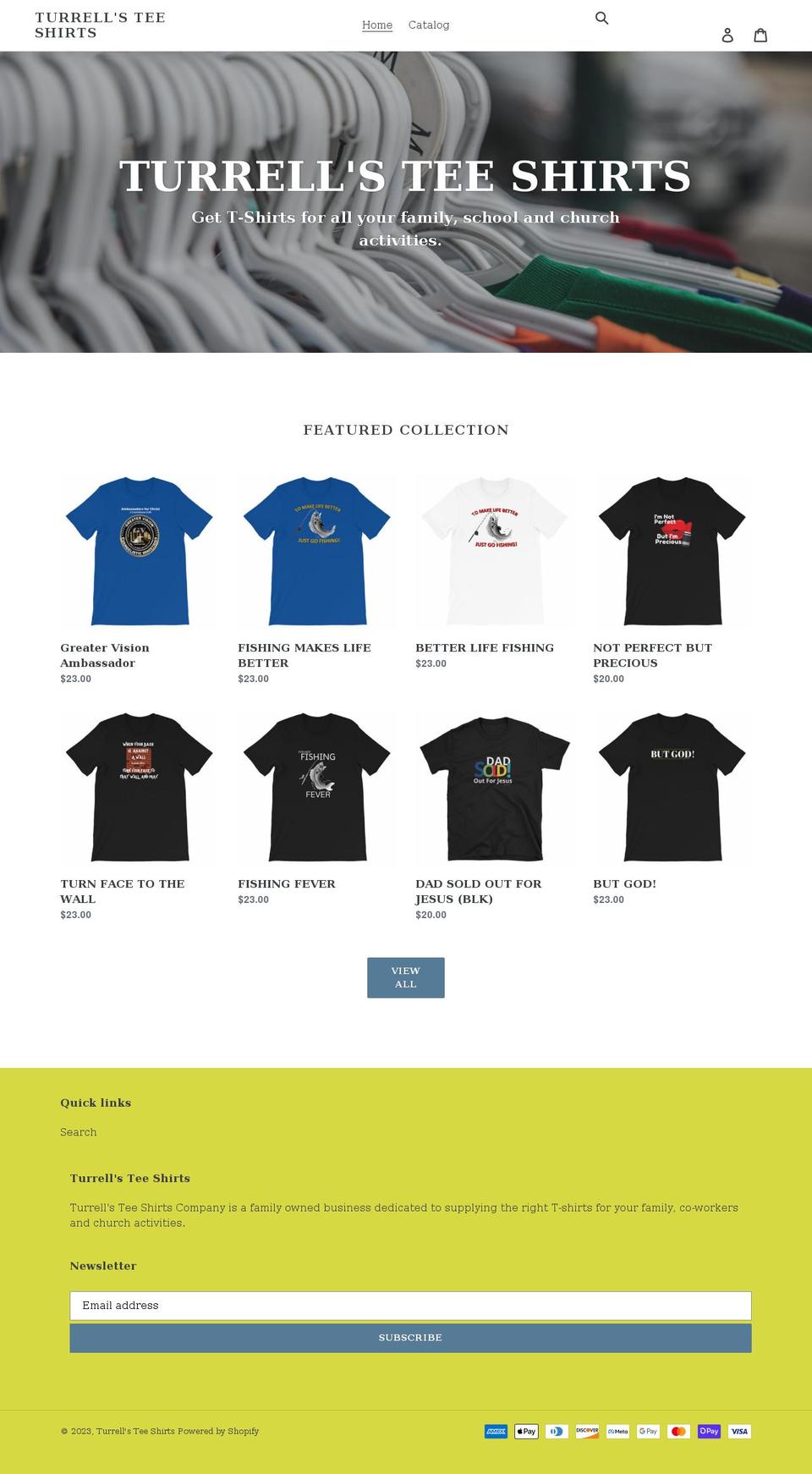 turrellst-shirts.org shopify website screenshot