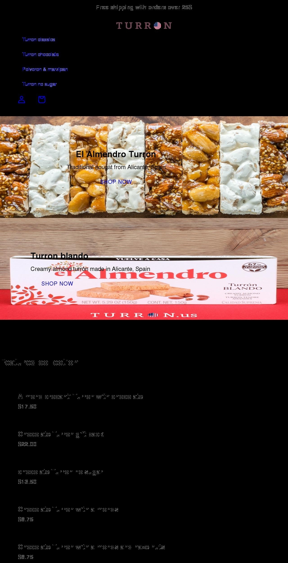 turron.us shopify website screenshot