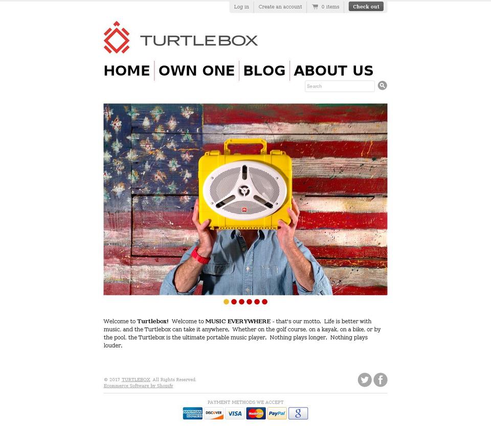 turtleboxaudio.com shopify website screenshot