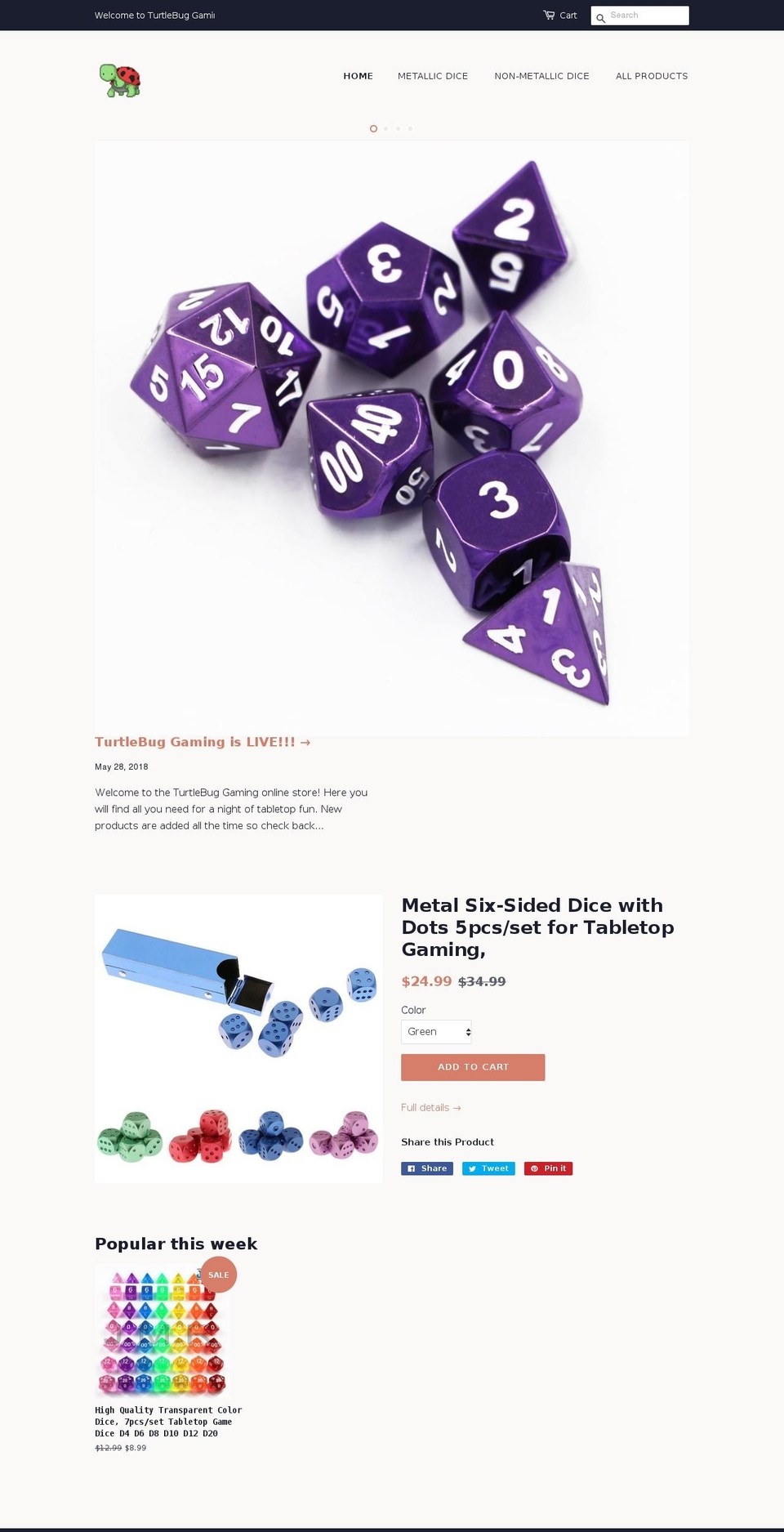 turtlebuggaming.com — Shopify storefront screenshot