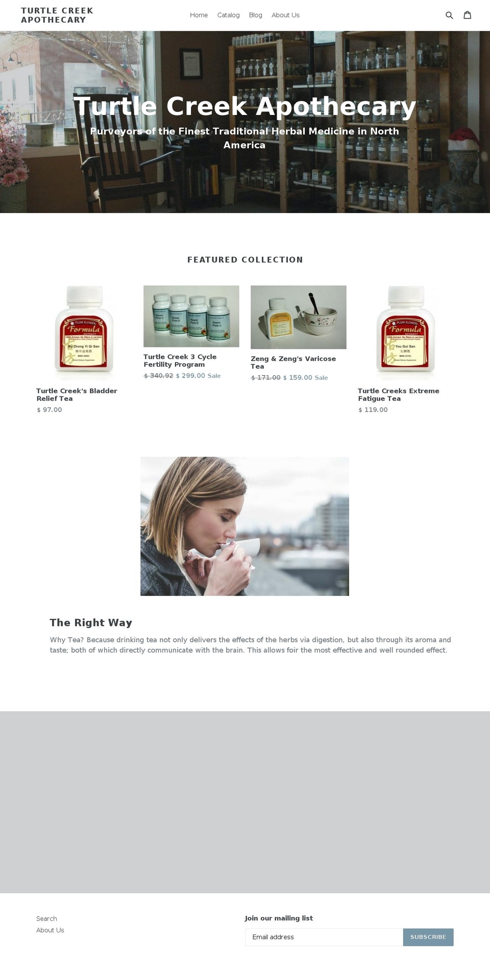 turtlecreekapothecary.com — Shopify storefront screenshot